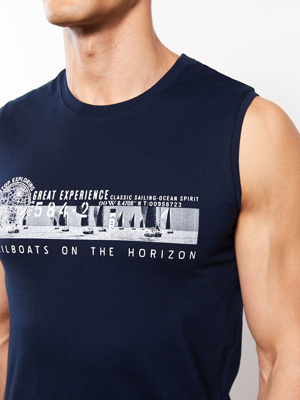 Crew Neck Printed Men's Sleeveless T-Shirt-3