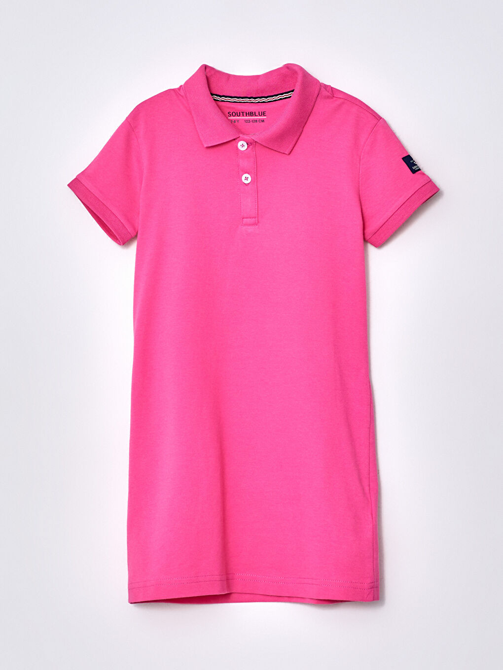 Basic Polo Neck Short Sleeve Girl Dress
