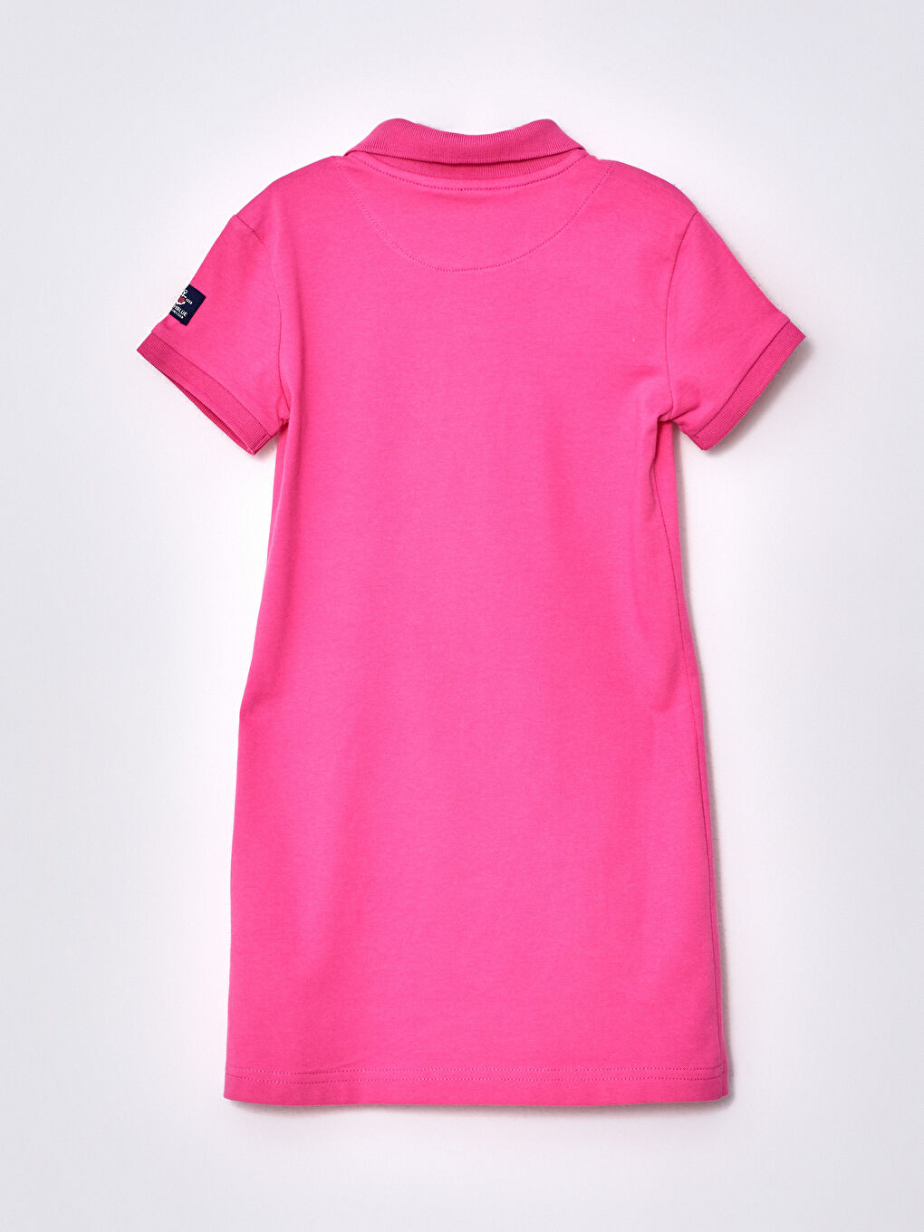 Basic Polo Neck Short Sleeve Girl Dress-1
