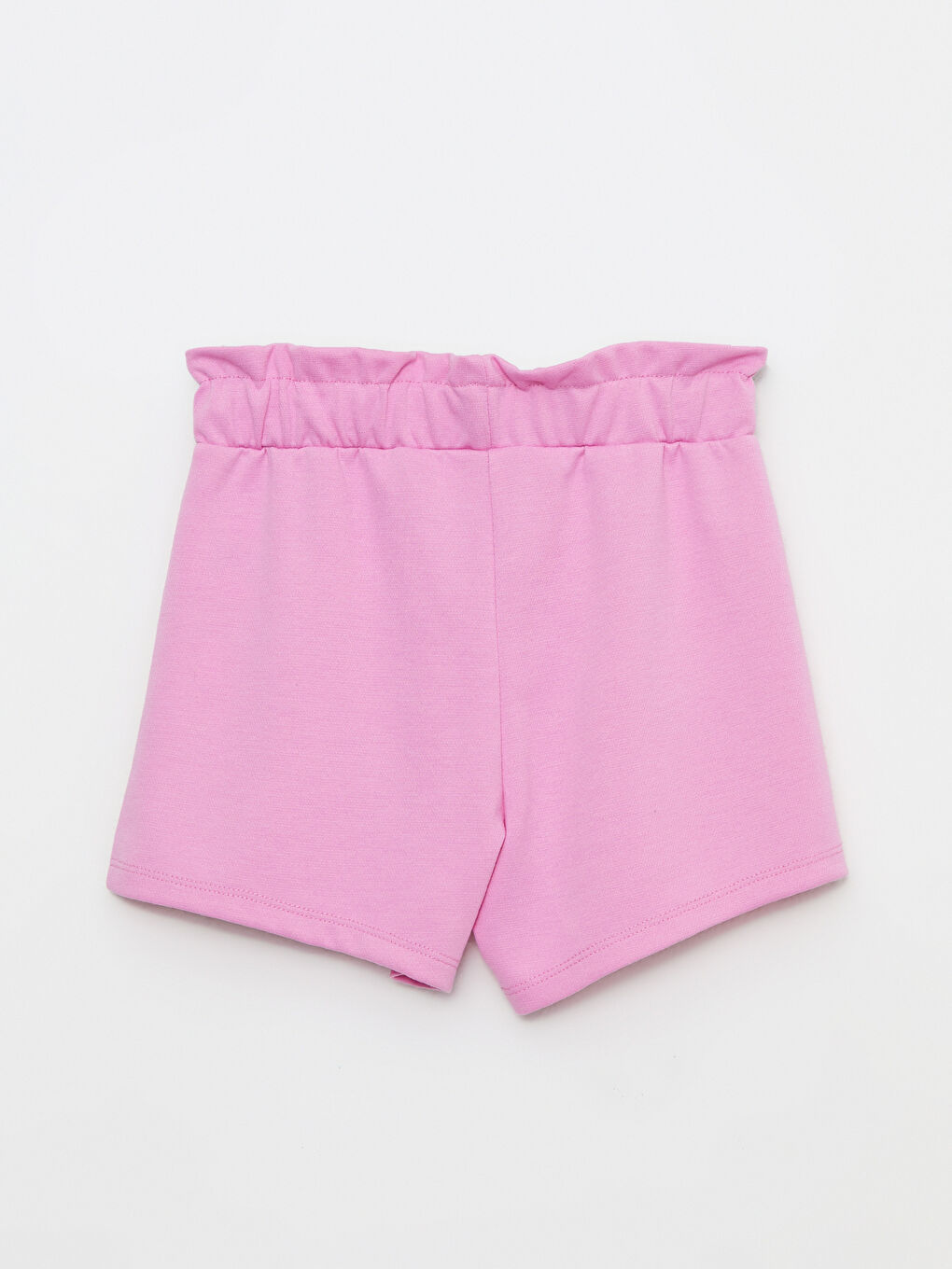 Pembe Beli Lastikli Basic Kız Çocuk Şort-1