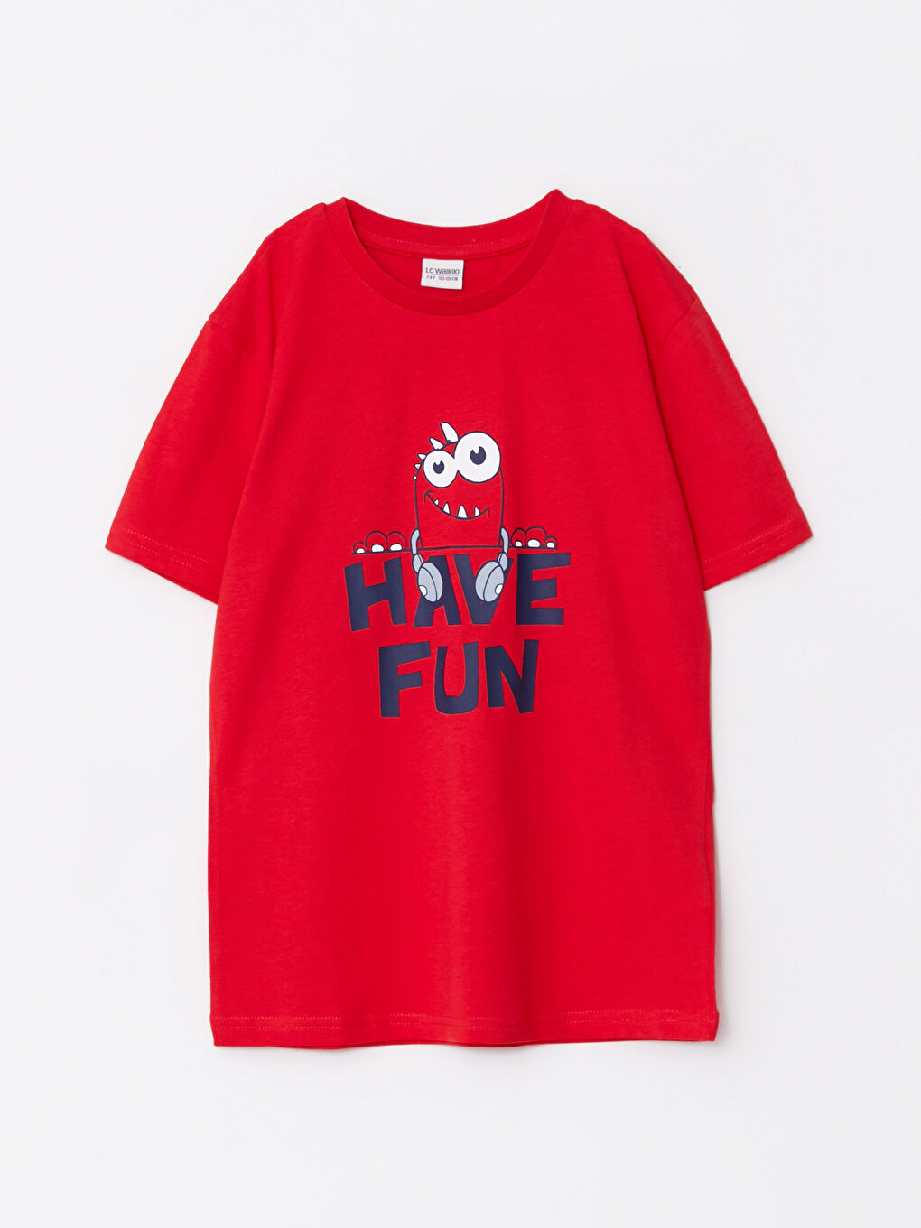 Kırmızı Bisiklet Yaka Baskılı Kısa Kollu Erkek Çocuk Tişört ve Şort-1