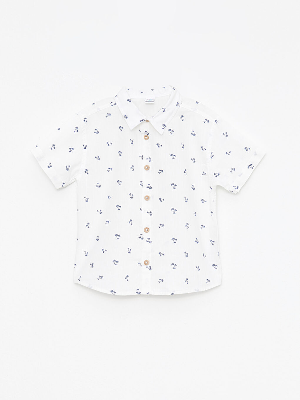 Short Sleeve Printed Cotton Baby Boy Shirt and Trousers 2-Piece Set-1