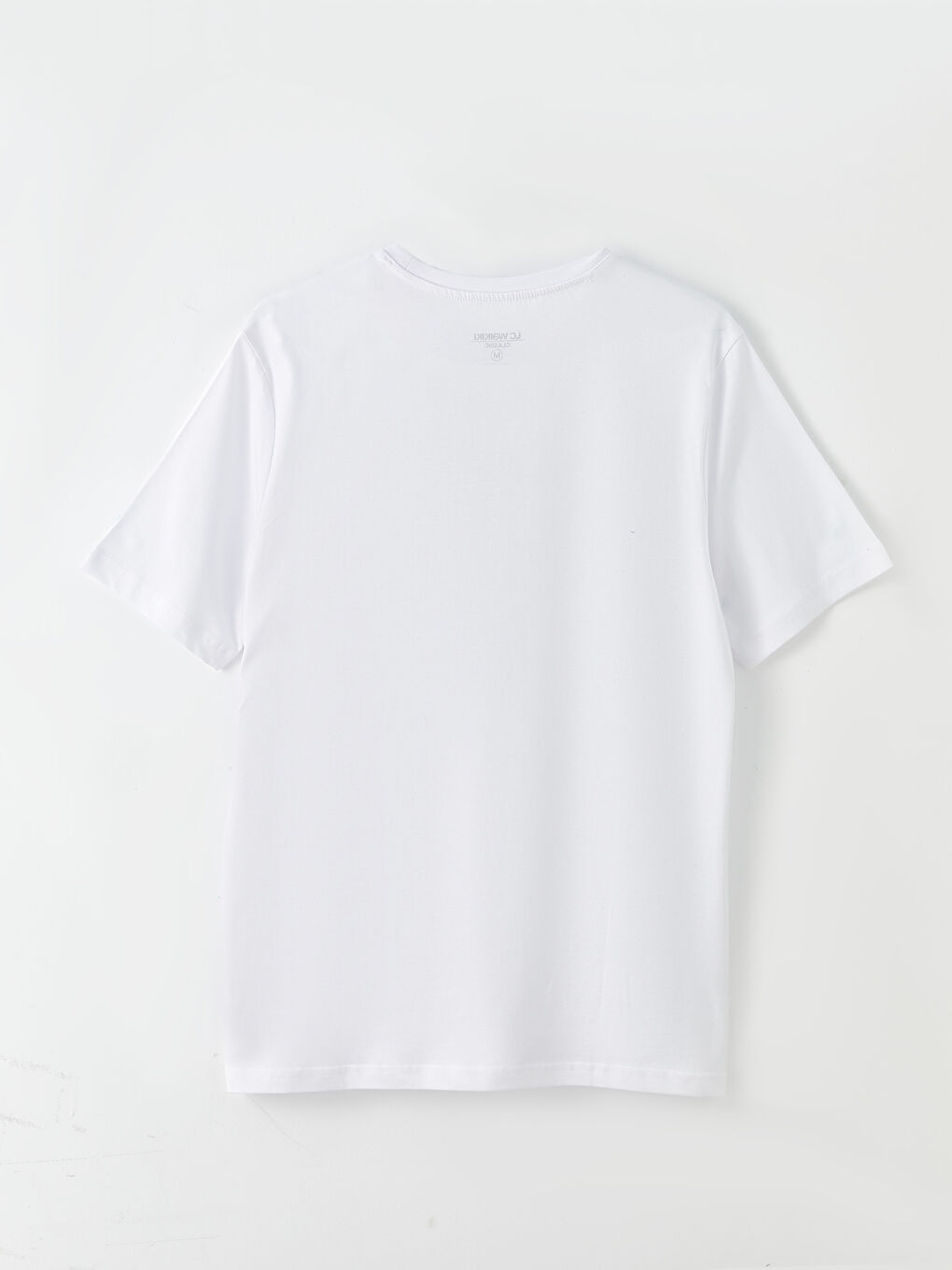 Beyaz Bisiklet Yaka Kısa Kollu Baskılı Penye Erkek Tişört-6