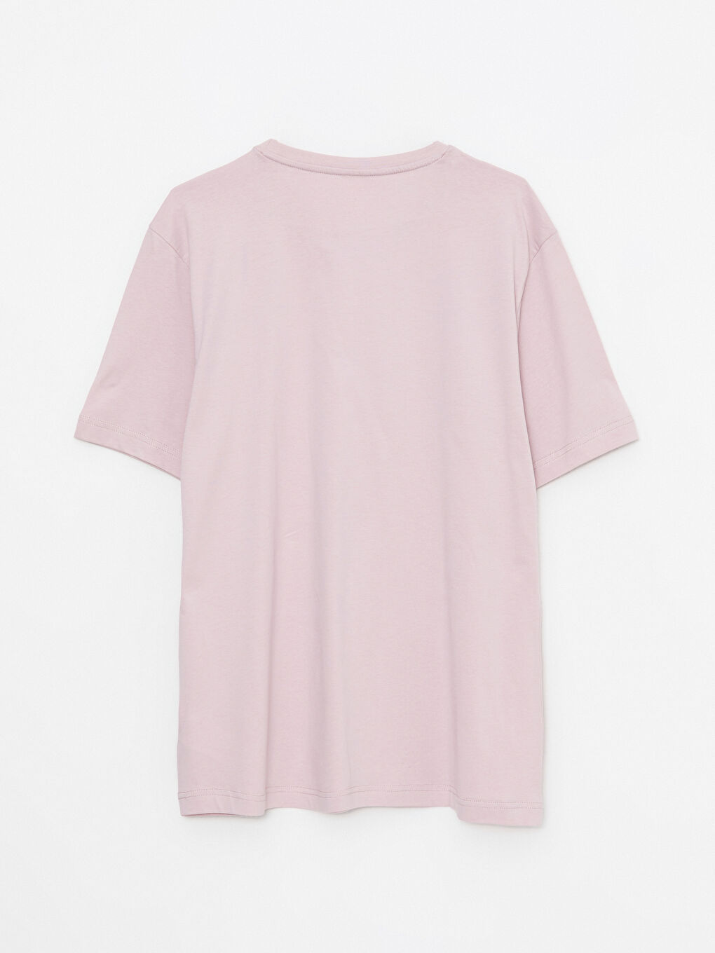 Lila Bisiklet Yaka Penye Erkek Tişört-6