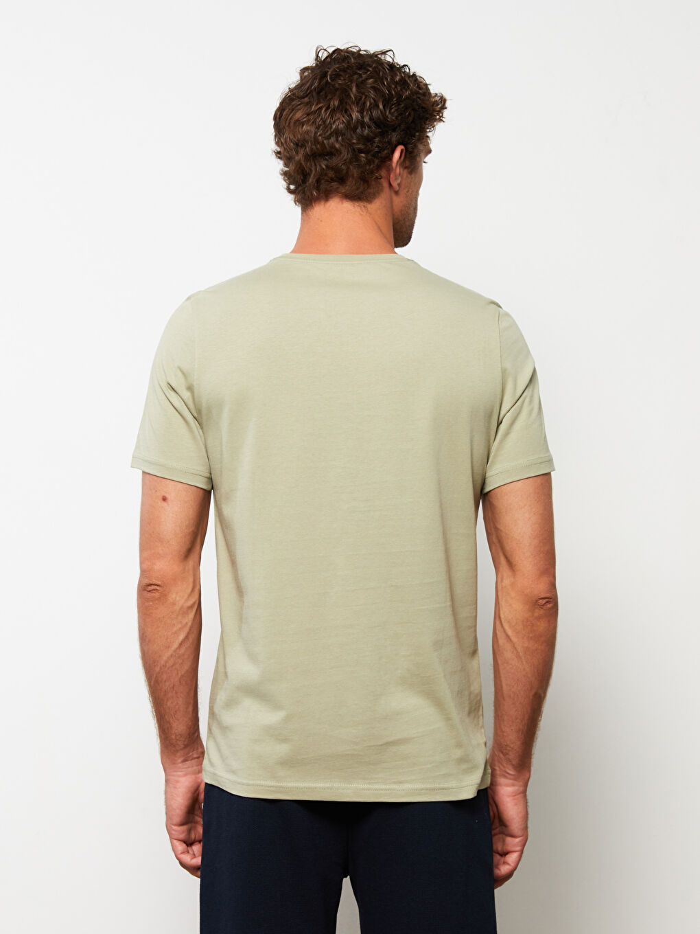 Yeşil Bisiklet Yaka Kısa Kollu Baskılı Penye Erkek Tişört-4