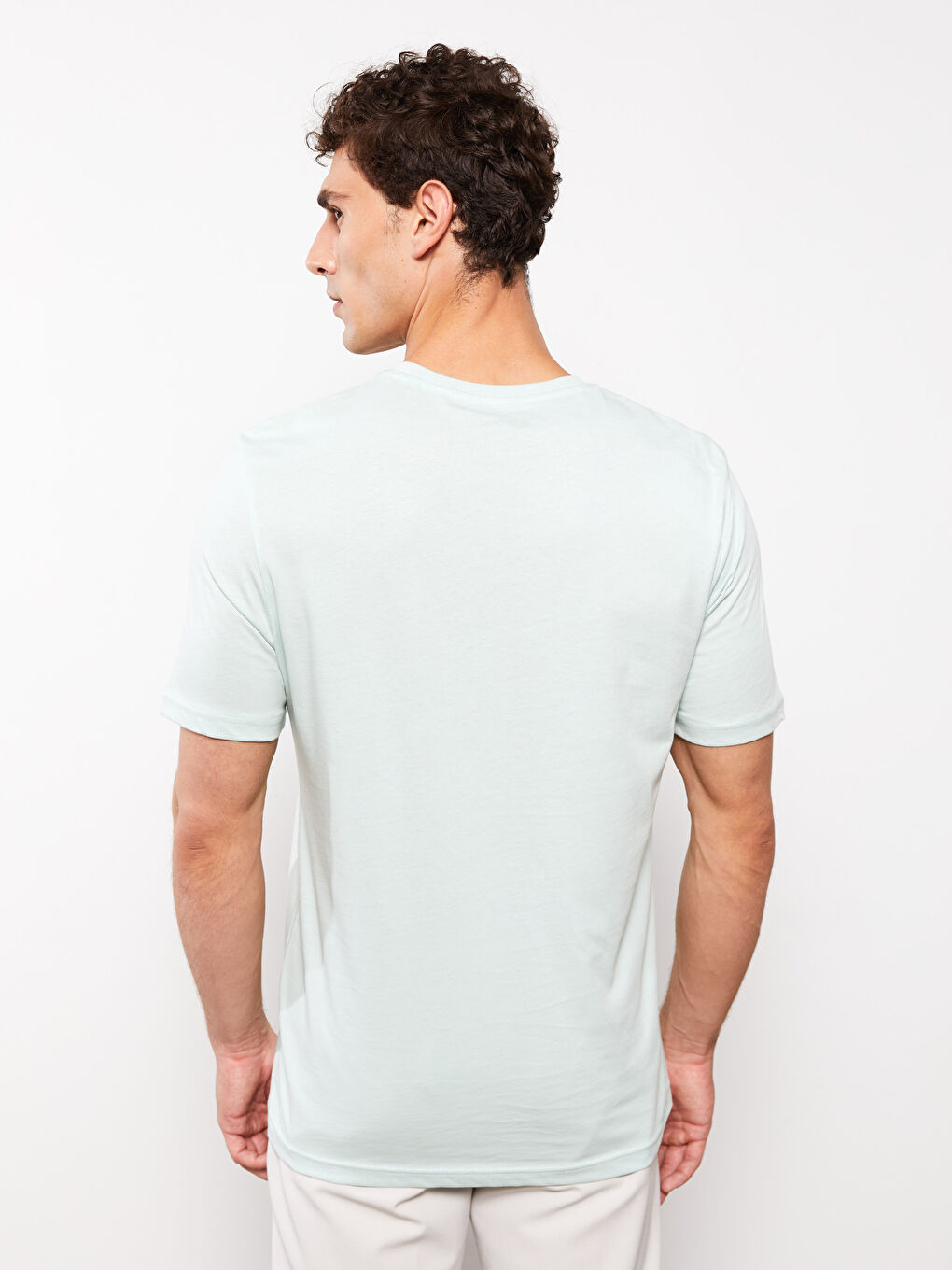 تيشيرت رجالي ياقة دائرية كم قصير مطبوع قطن ممشط-4