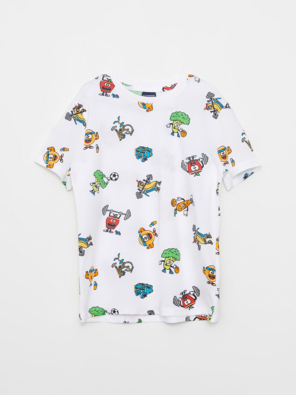 Crew Neck Printed Short Sleeve Cotton Boy T-shirt