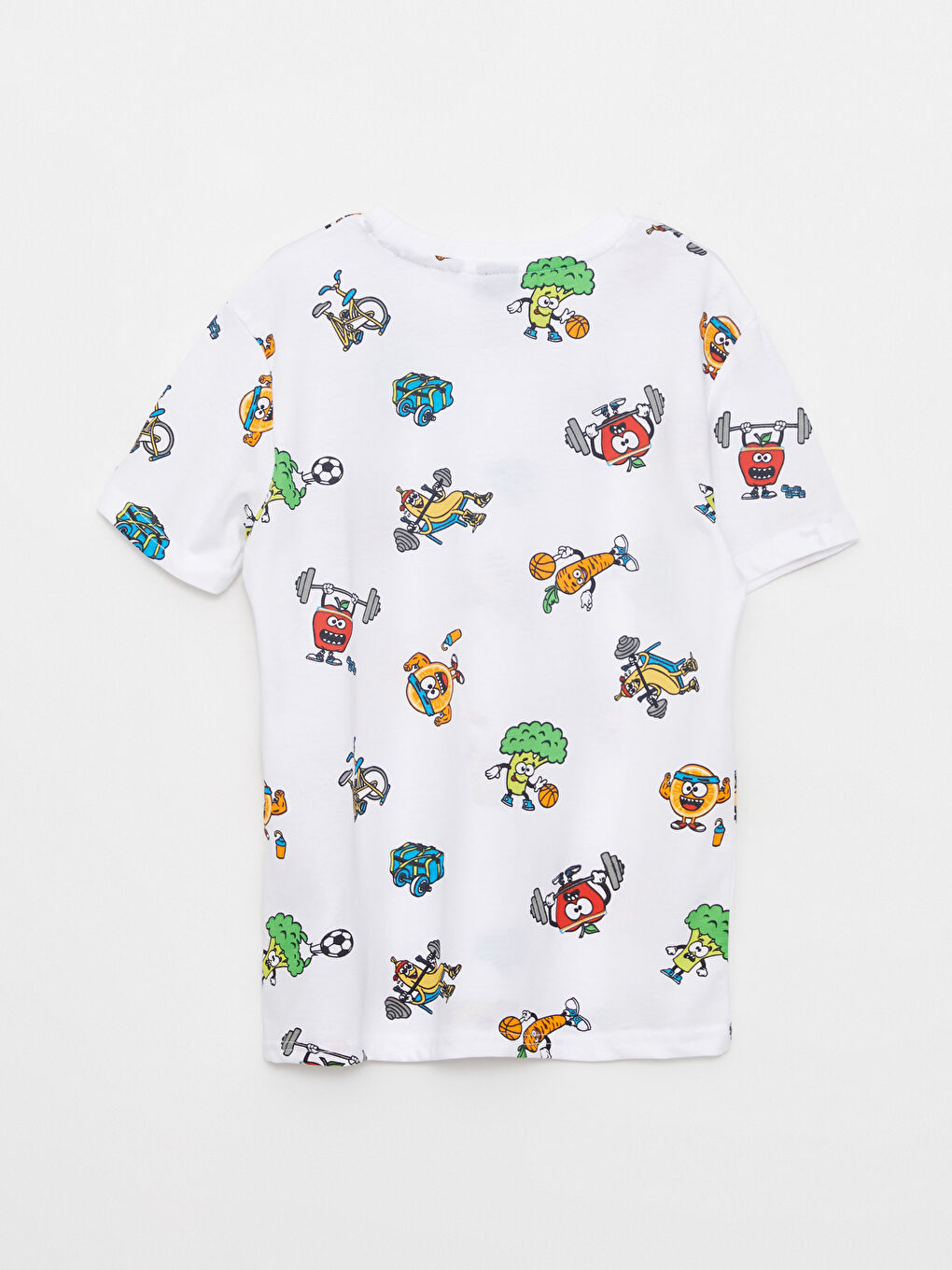 Crew Neck Printed Short Sleeve Cotton Boy T-shirt-2