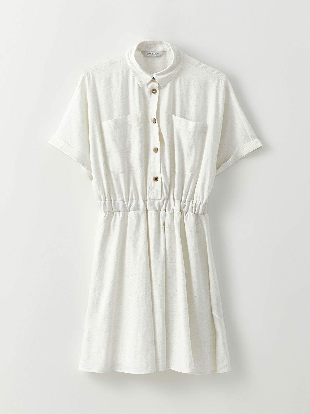 Straight Short Sleeve Women's Shirt Dress -S2LU60Z8-KMK