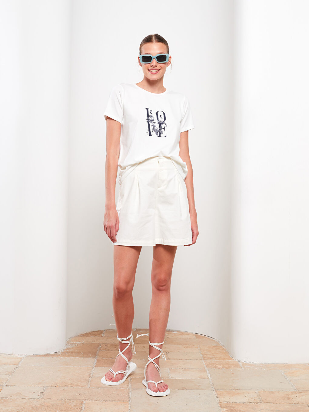 Crew Neck Printed Short Sleeve Women's T-Shirt