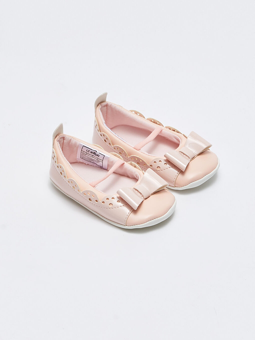 Pembe Fiyonk Detaylı Kız Bebek Yürüme Öncesi Babet