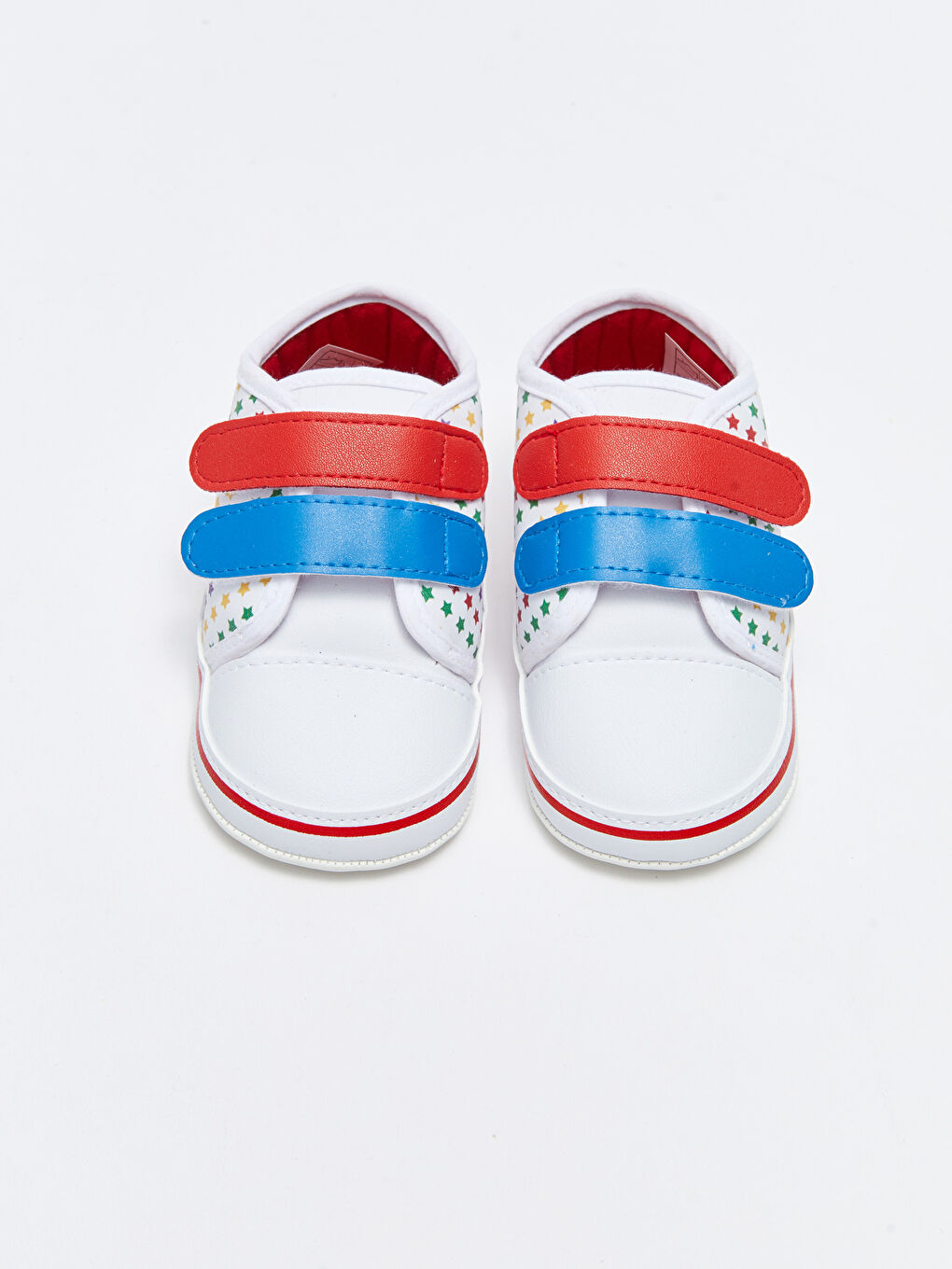 Beyaz Baskılı Cırt Cırtlı Kız Bebek Yürüme Öncesi Ayakkabı-3