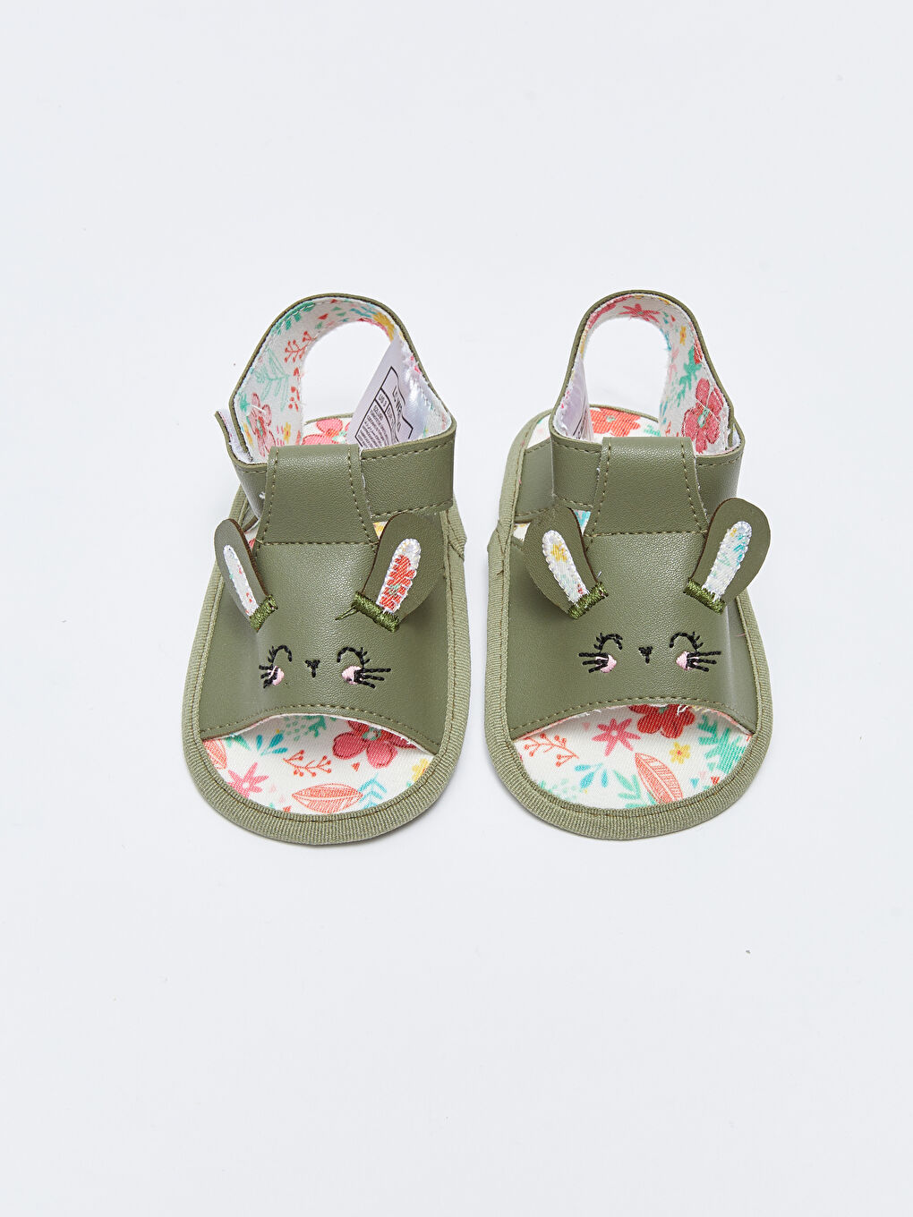 Сандалии для малышек девочек из искусственной кожи с вышивкой и застежкой-липучкой-3