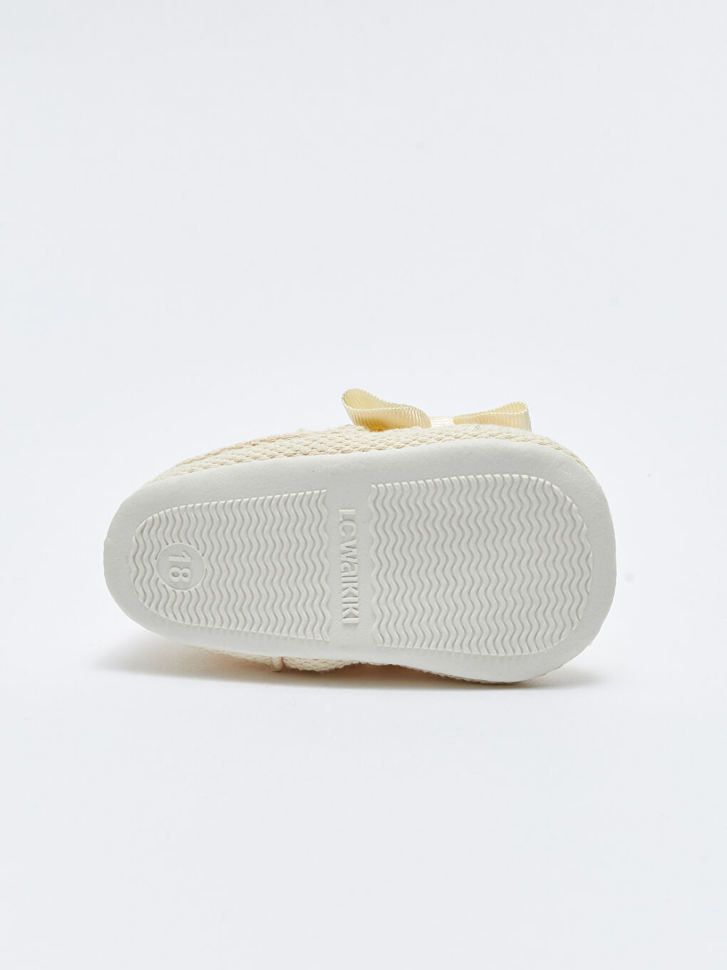 Ekru Nakışlı Fiyonk Detaylı Kız Bebek Yürüme Öncesi Ayakkabı-3