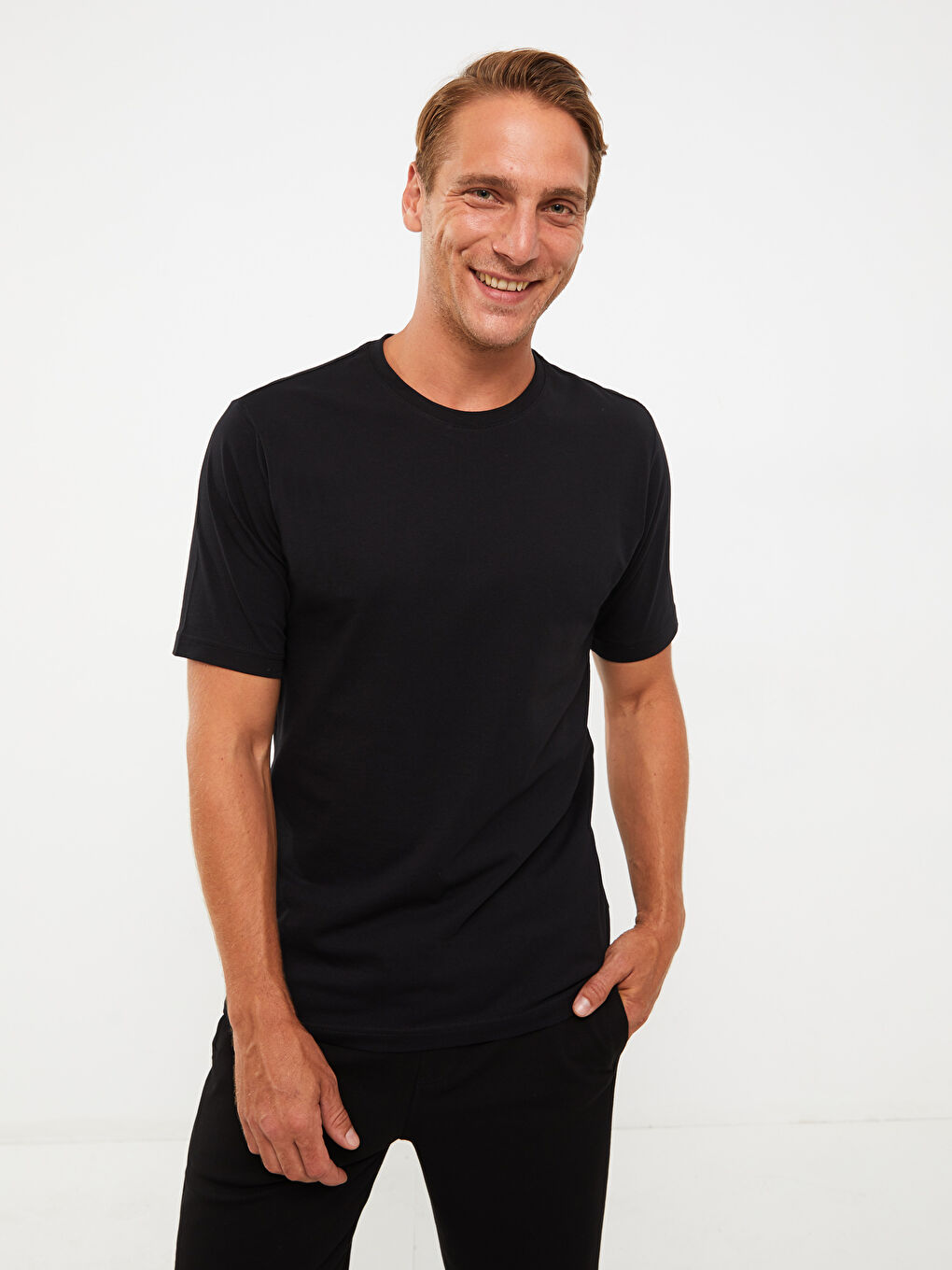 T-shirt pour Hommes en Jersey à Col Rond-1