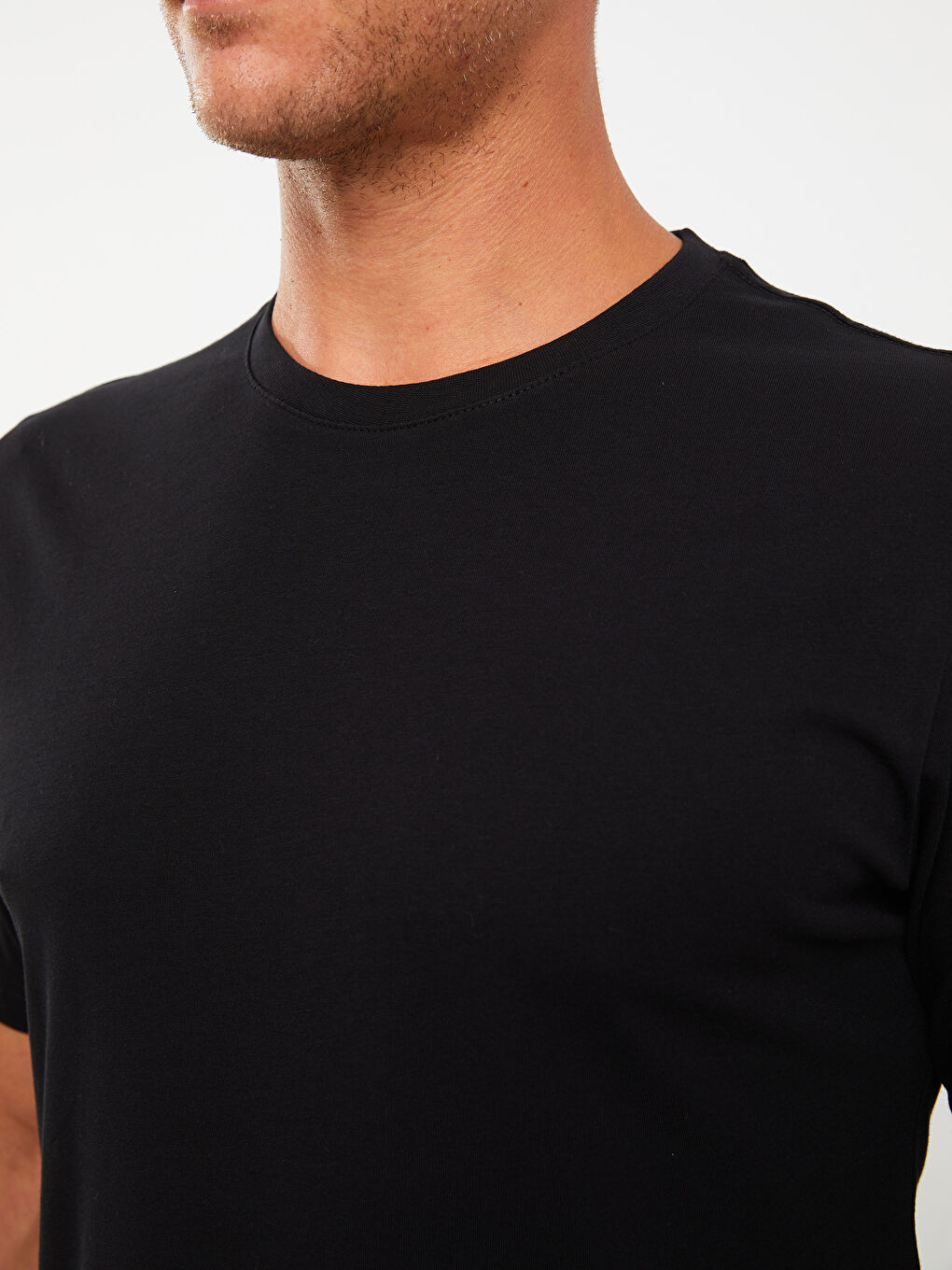 T-shirt pour Hommes en Jersey à Col Rond-3