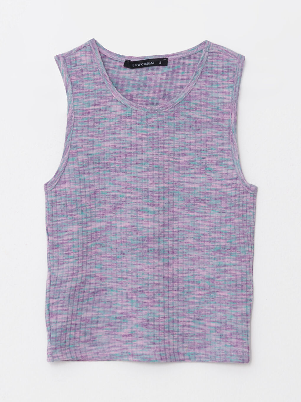 Mor Kadın Bisiklet Yaka Düz Atlet-4