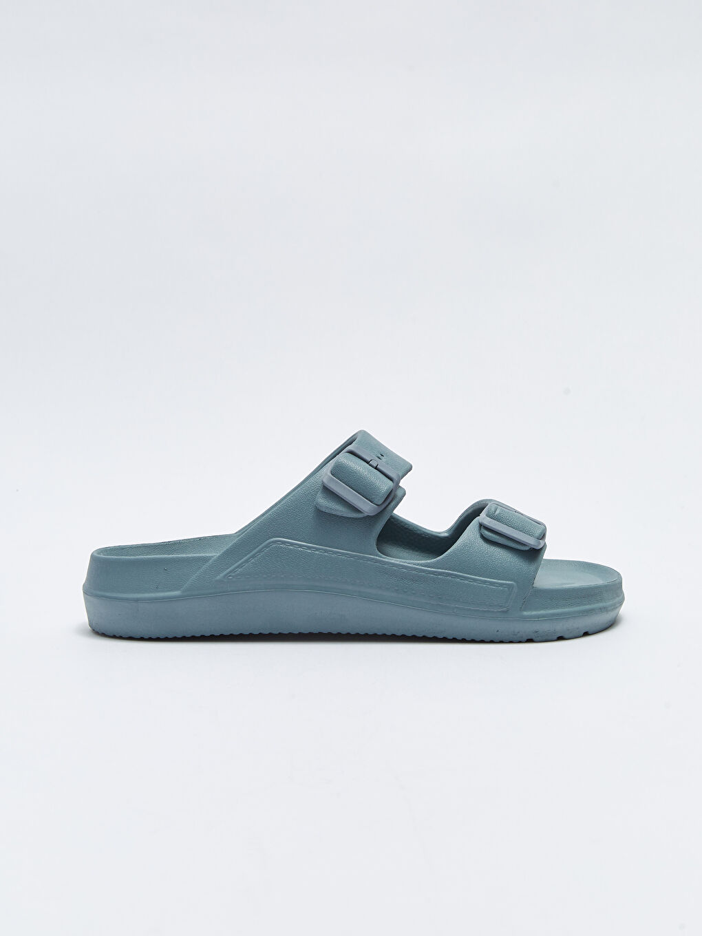 Antrasit Çift Bantlı Toka Detaylı Erkek Terlik-1