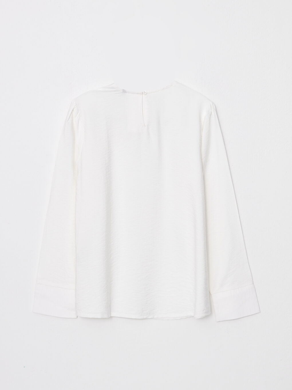 Crew Neck Plain Long Sleeve Women's Blouse-5