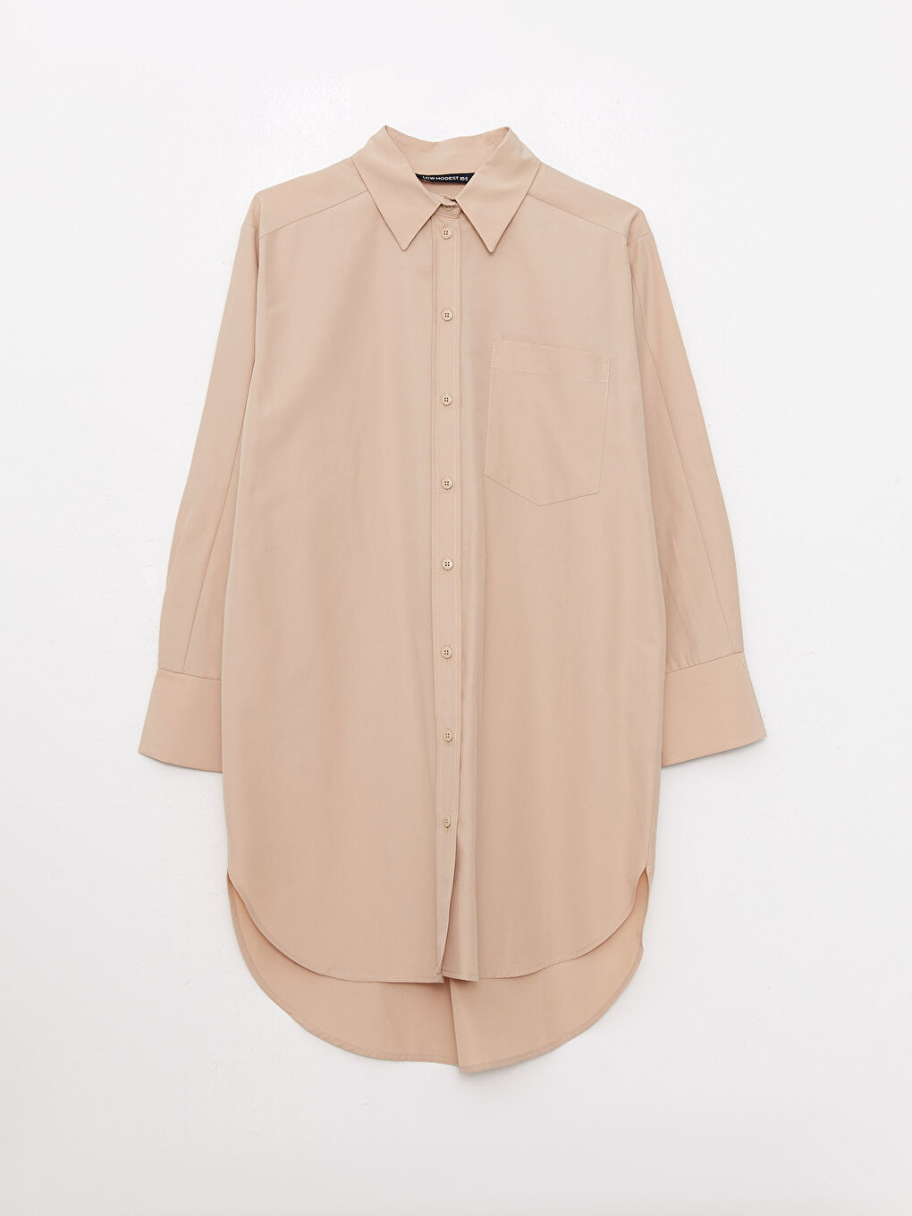 Tunique Chemise Pour Femmes Oversize À Manches Longues En Popeline Uni-5