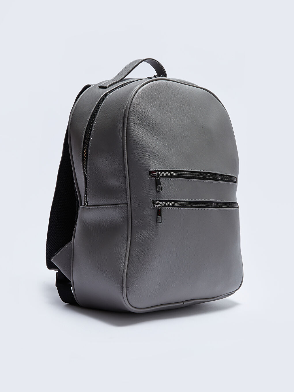 Gri Deri Görünümlü Erkek Sırt Çantası-3