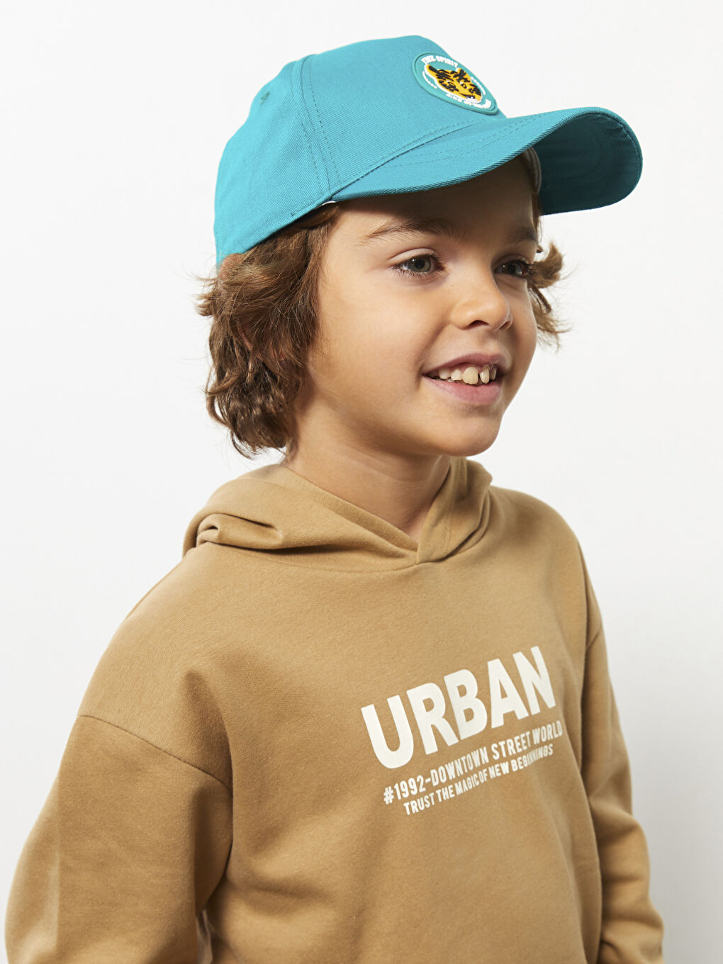 Yeşil Etiket Baskılı Erkek Çocuk Kep Şapka-2