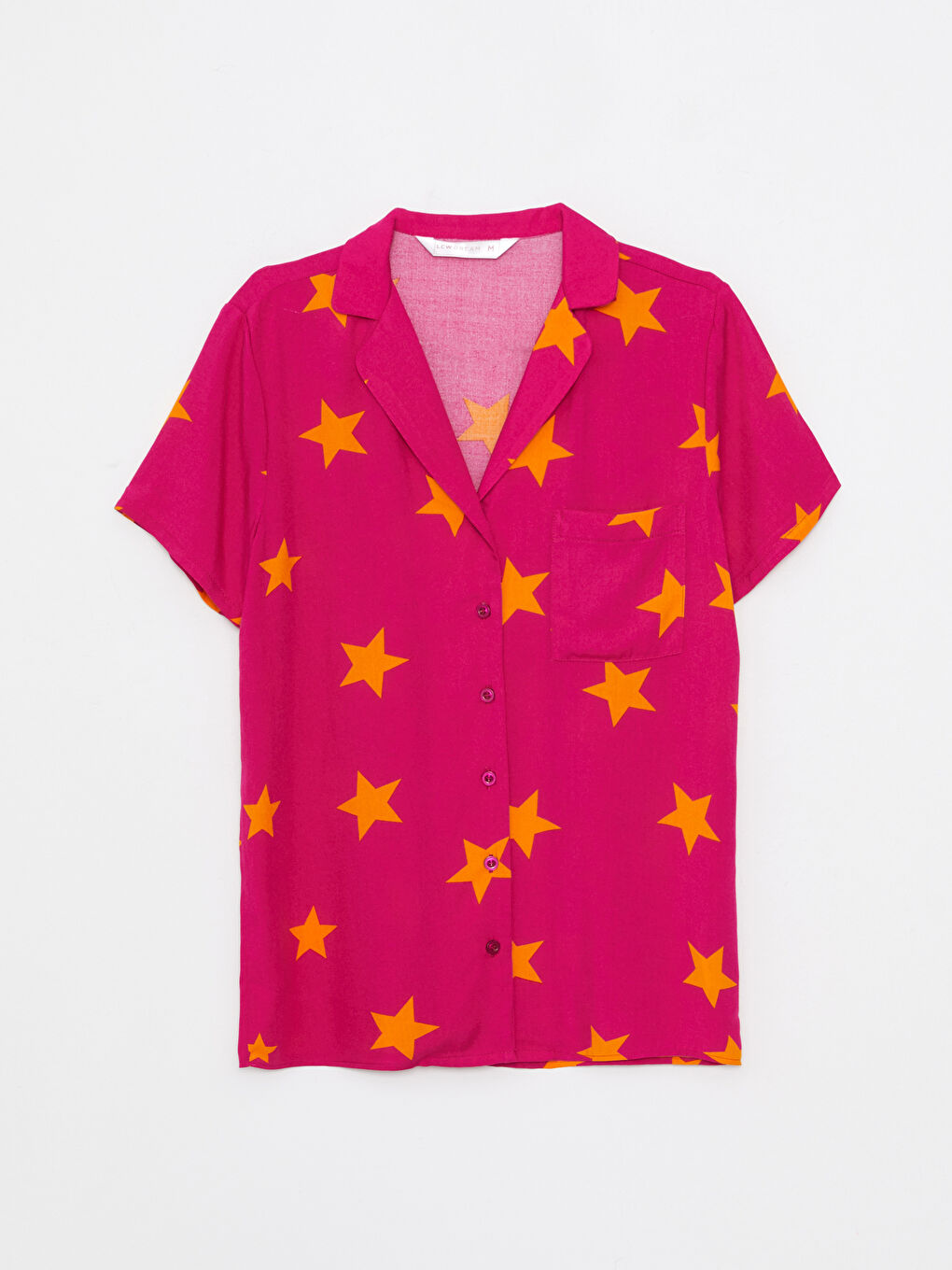 Shirt Neck Patterned Short Sleeve Viscose Women's Pajama Set -S2LV70Z8-GZN