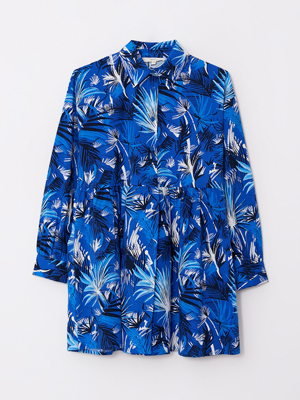 Tunique pour Femmes à Col de Chemise Imprimée Manches Longues en Popeline-6