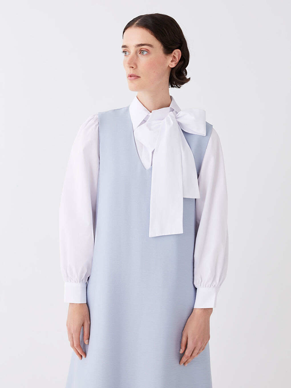 Beyaz Poplin Kadın Gömlek-2