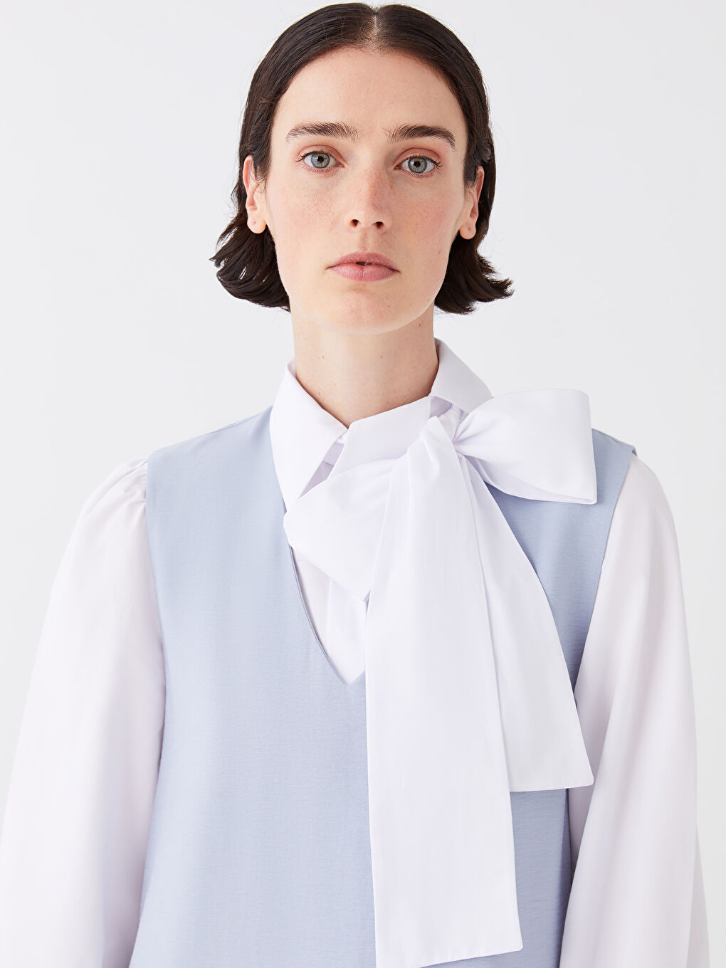 Beyaz Poplin Kadın Gömlek-3