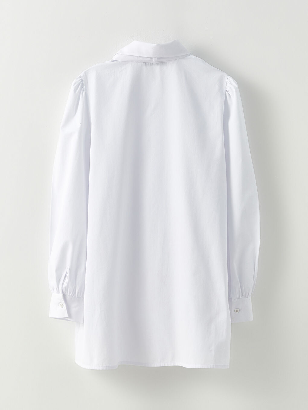 Beyaz Poplin Kadın Gömlek-8