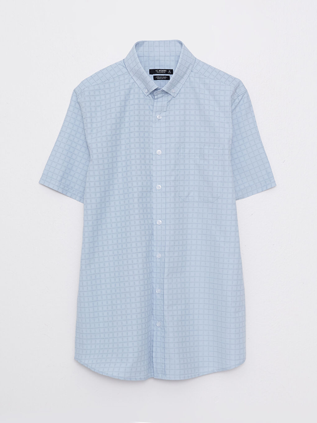 Mavi Regular Fit Kısa Kollu Ekose Armürlü Erkek Gömlek-5