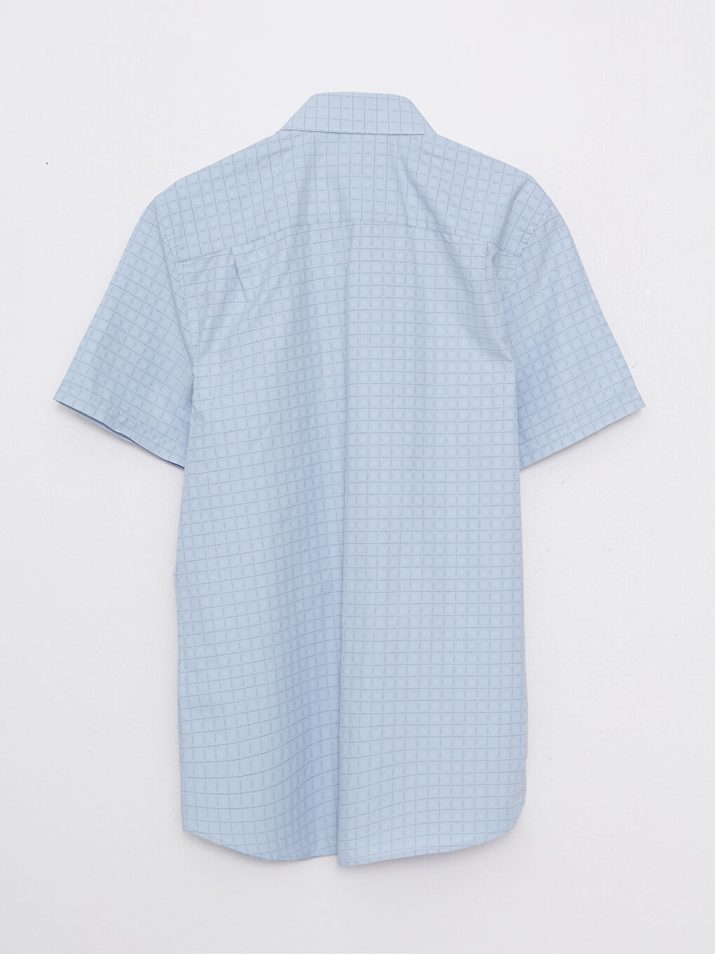 Mavi Regular Fit Kısa Kollu Ekose Armürlü Erkek Gömlek-6