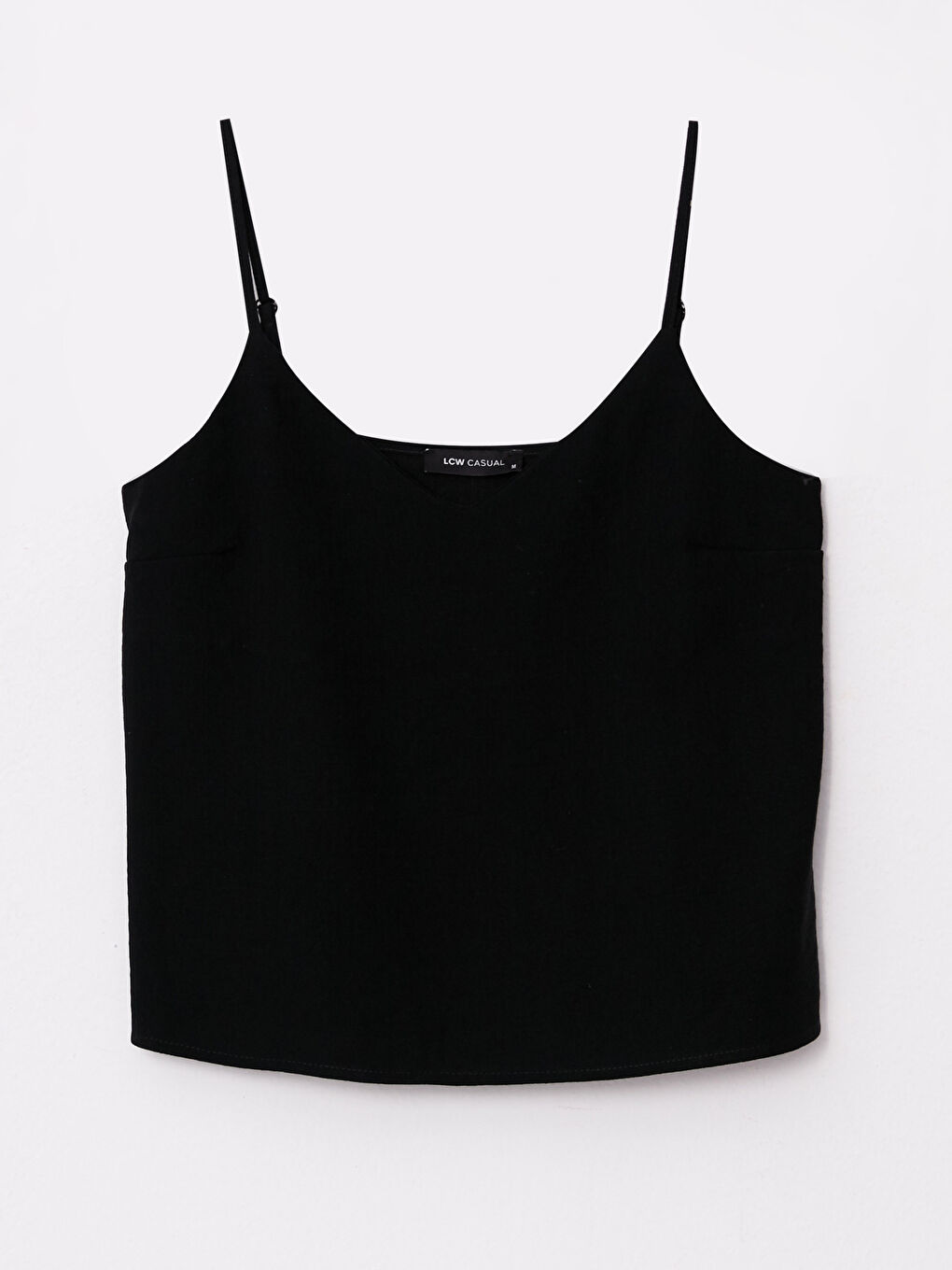 Siyah V Yaka Düz Askılı Kadın Bluz-5