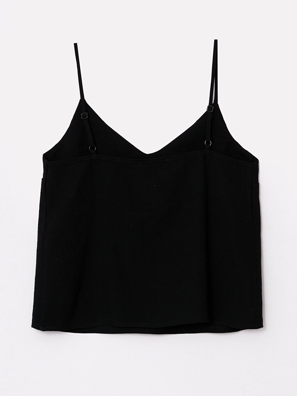 Siyah V Yaka Düz Askılı Kadın Bluz-6