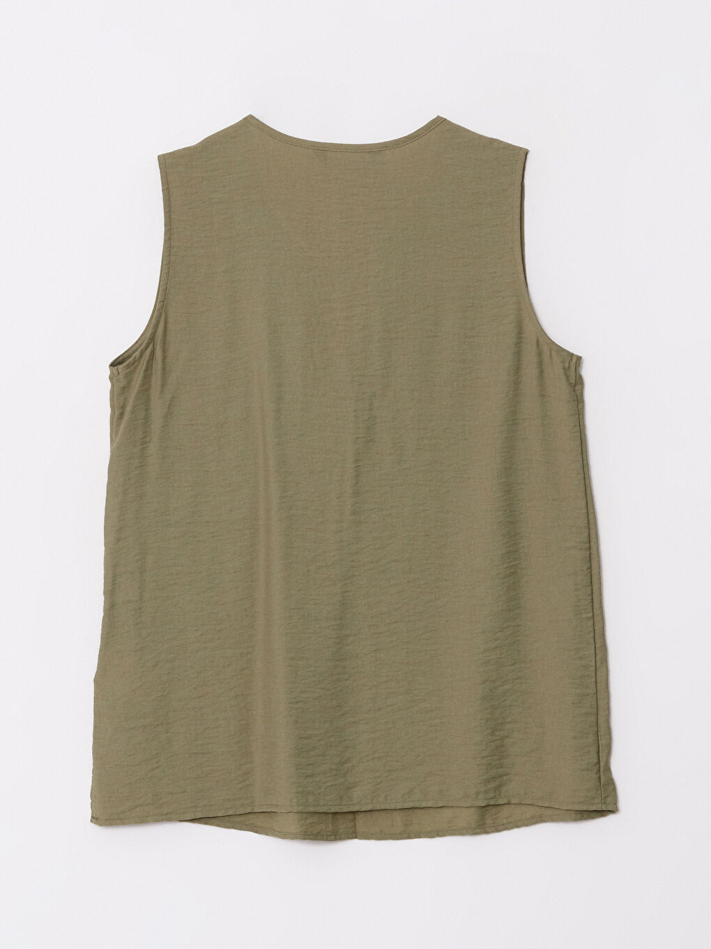 بلوزة بدون أكمام بياقة بشق للسيدات-5