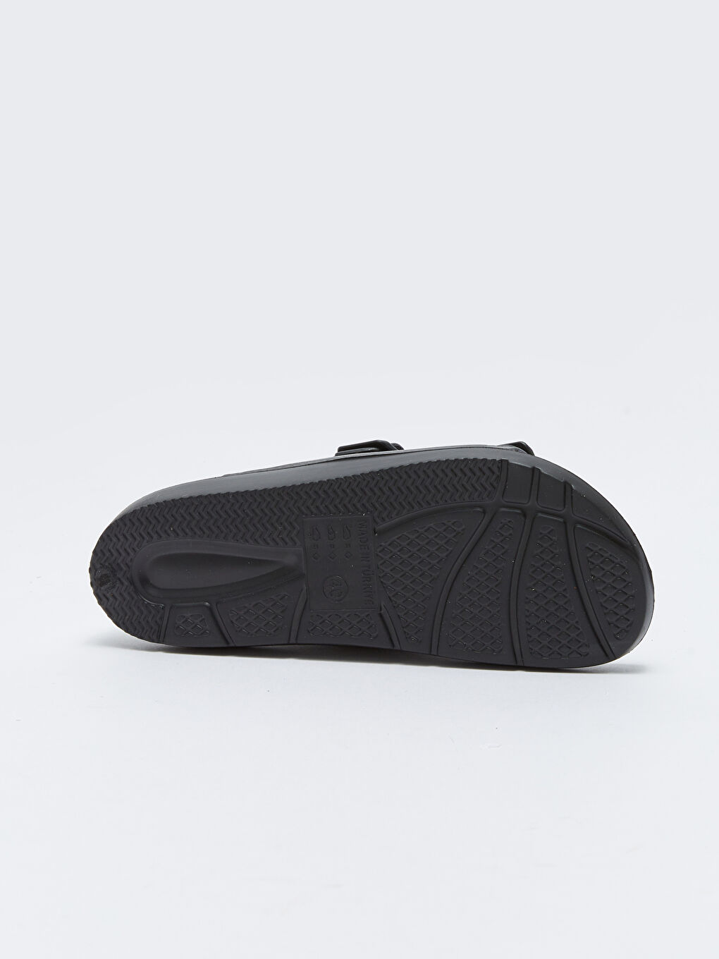 Siyah Çift Bantlı Toka Detaylı Erkek Terlik-3