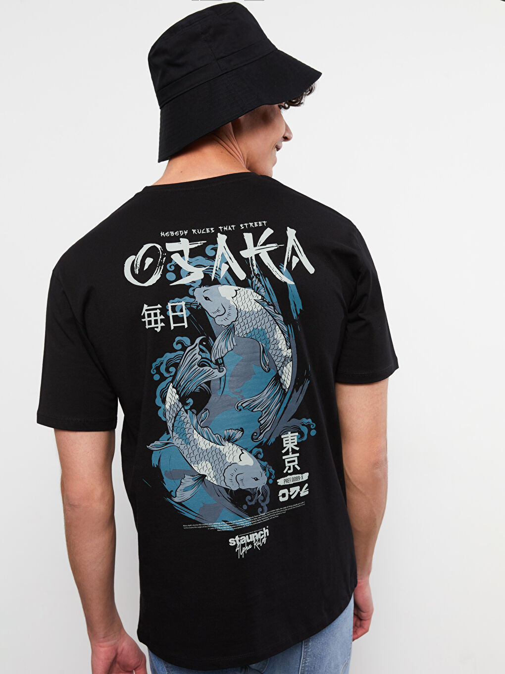 Футболка Мужская с Круглым Вырезом, Коротким Рукавом, С Принтом, Из Гребенного Хлопка