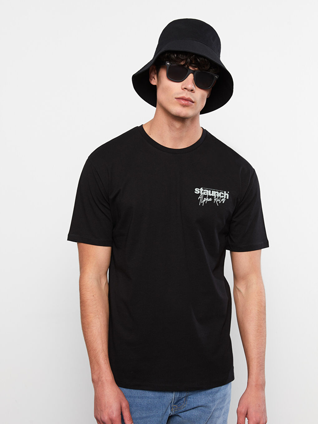 Футболка Мужская с Круглым Вырезом, Коротким Рукавом, С Принтом, Из Гребенного Хлопка-1