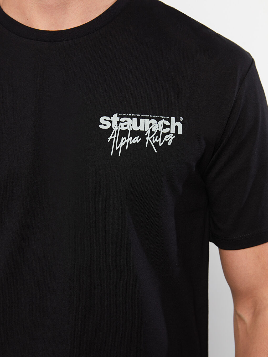 Футболка Мужская с Круглым Вырезом, Коротким Рукавом, С Принтом, Из Гребенного Хлопка-3