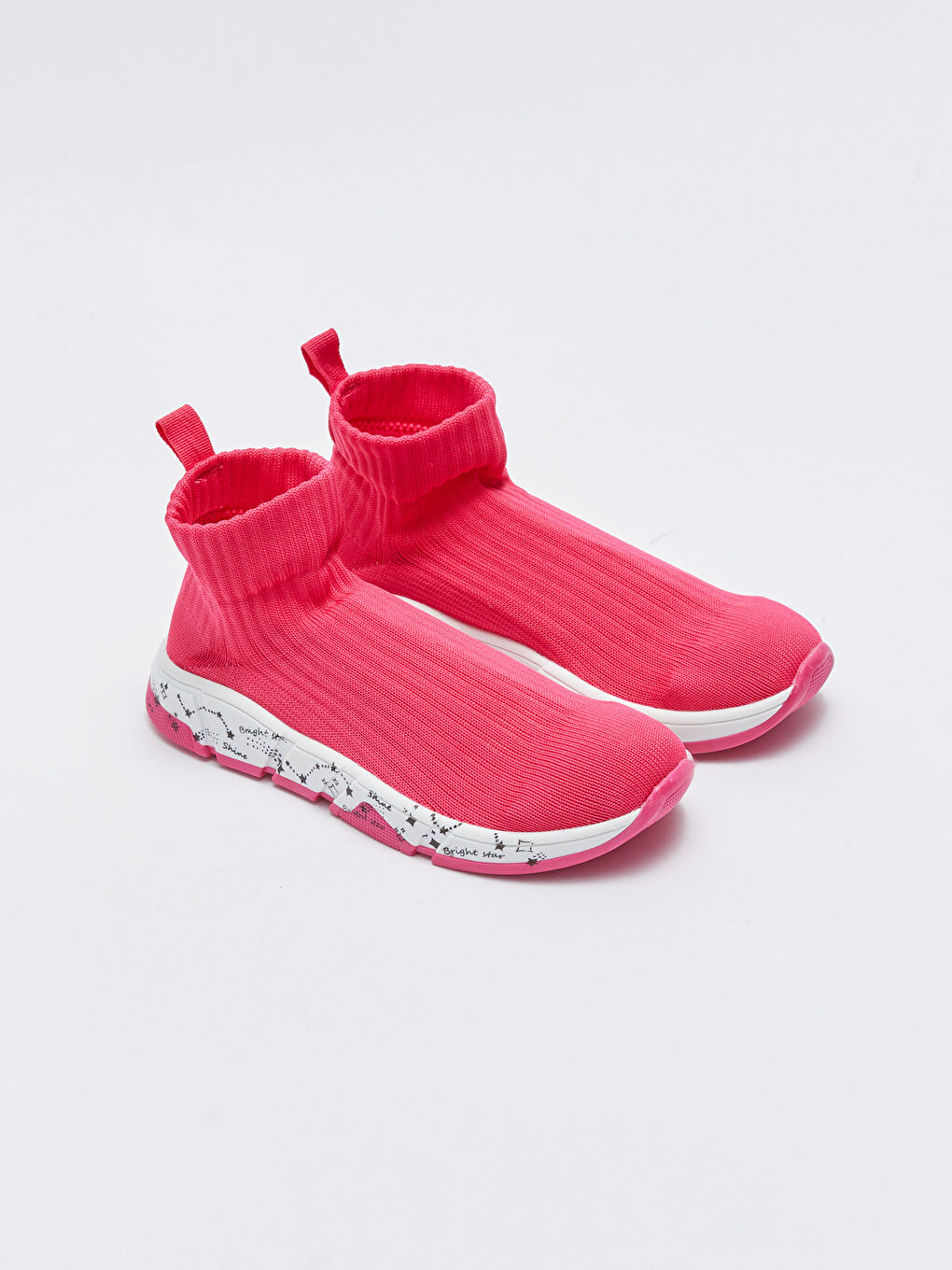 Fuşya Bilekli Çorap Model Kız Çocuk Aktif Spor Ayakkabı