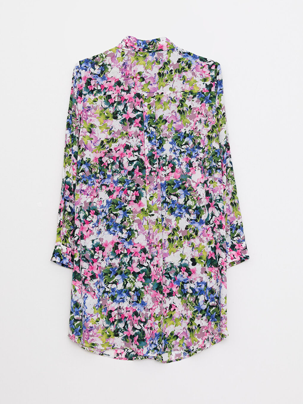 Floral Long Sleeve Viscose Women's Shirt Tunic-6
