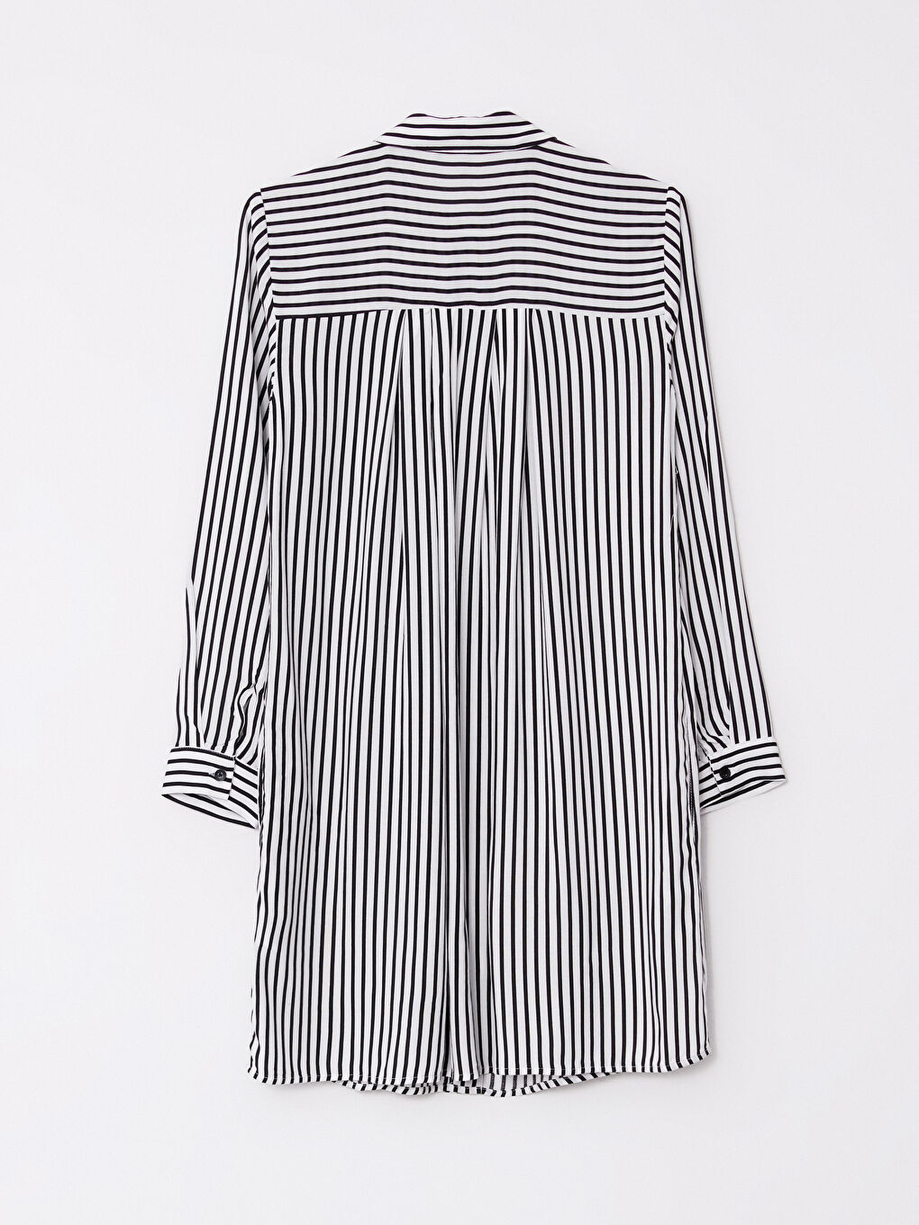 Striped Long Sleeve Poplin Women's Shirt Tunic-6
