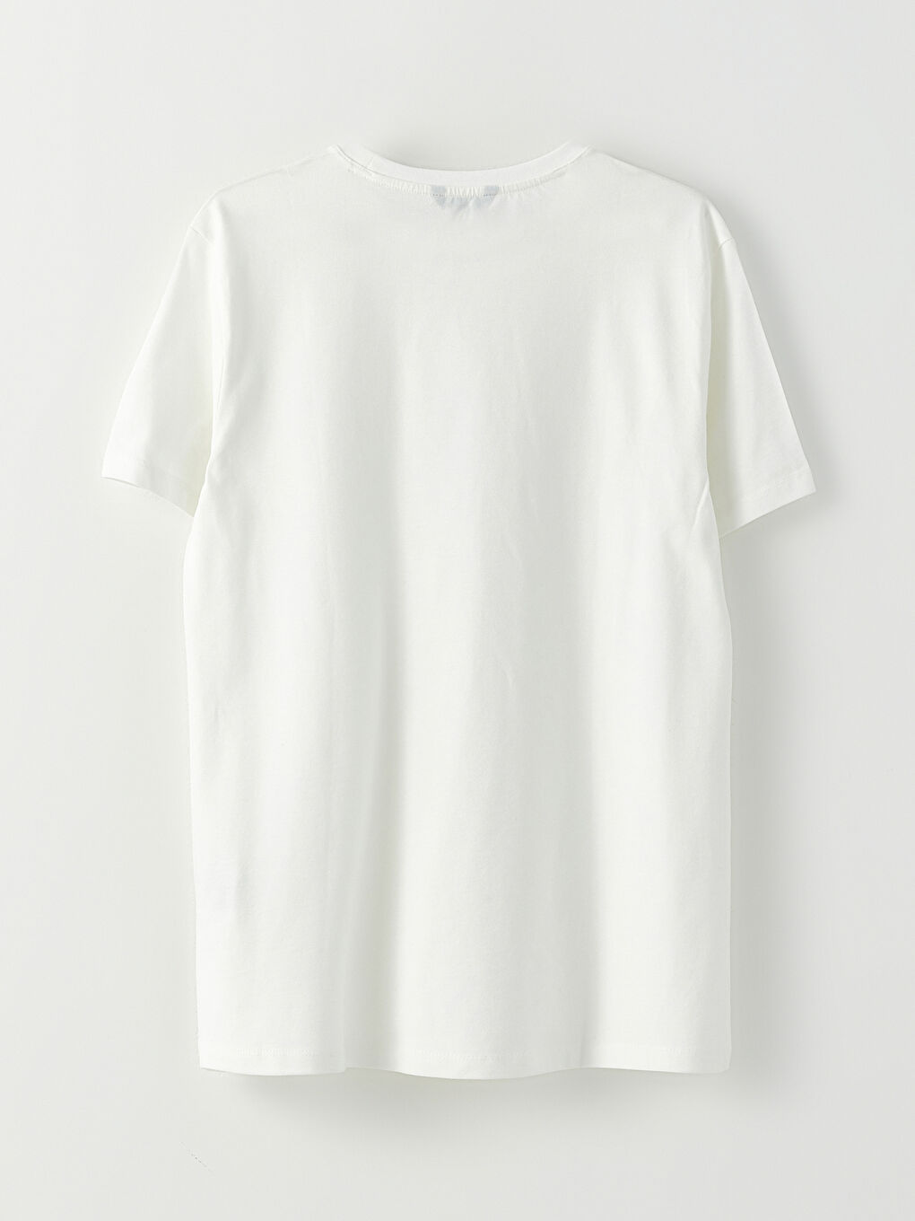 Beyaz Bisiklet Yaka Kısa Kollu Nakışlı Penye Erkek Tişört-6