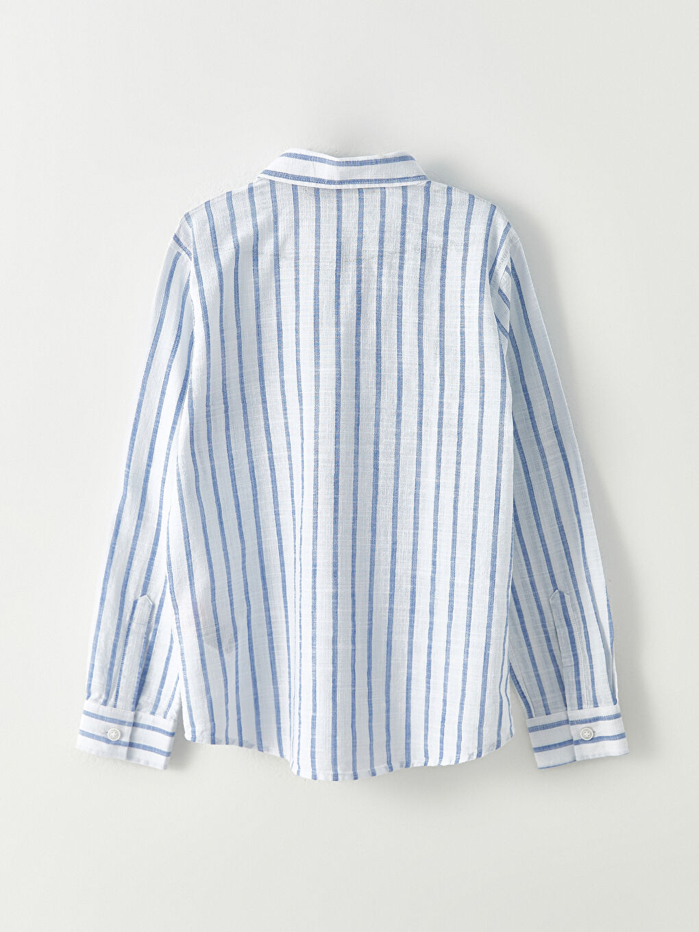 Striped Long Sleeve Cotton Boy's Shirt-4