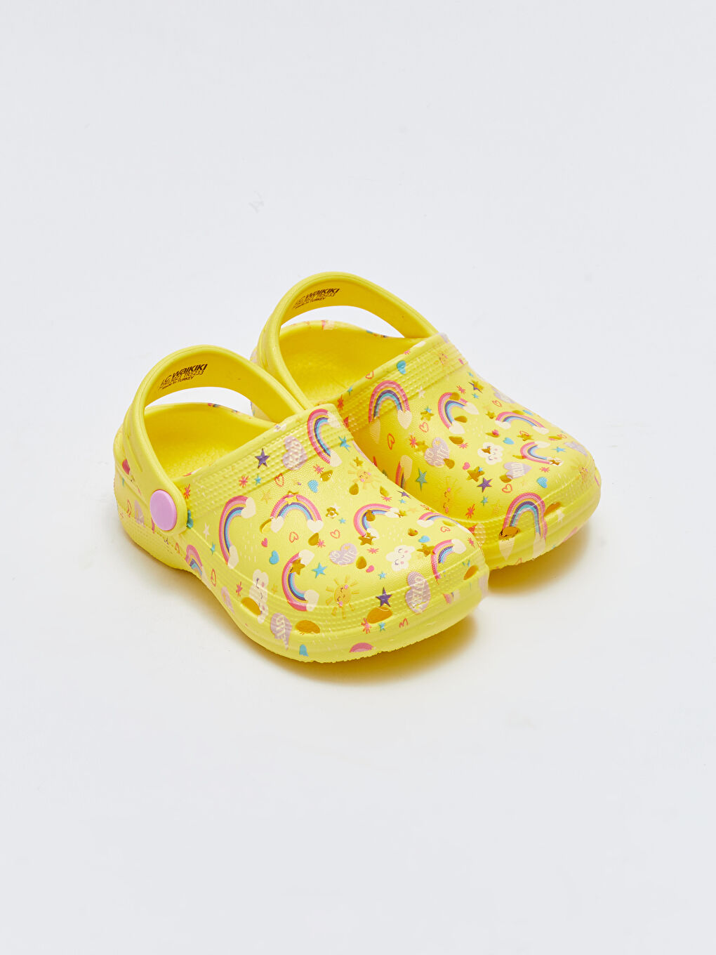 Sarı Baskılı Kız Bebek Plaj Sandaleti