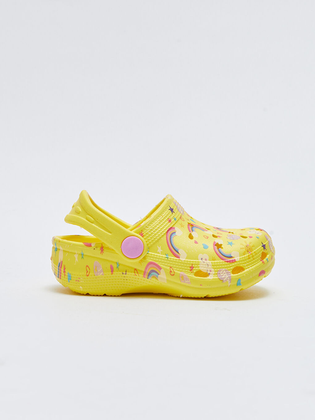 Sarı Baskılı Kız Bebek Plaj Sandaleti-1