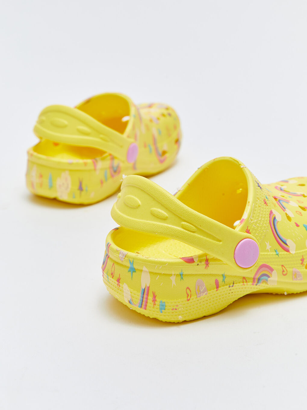 Sarı Baskılı Kız Bebek Plaj Sandaleti-4