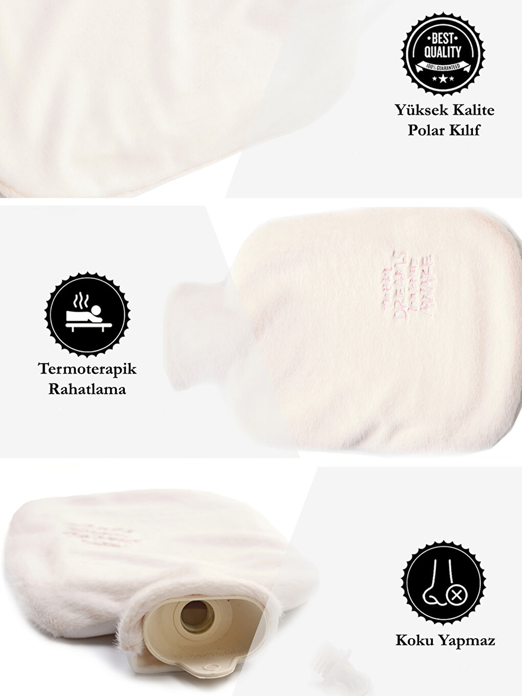 Yoyoso Yün Kılıflı Sıcak Su Torbası Termofor 2000 ml 33x21 cm-2