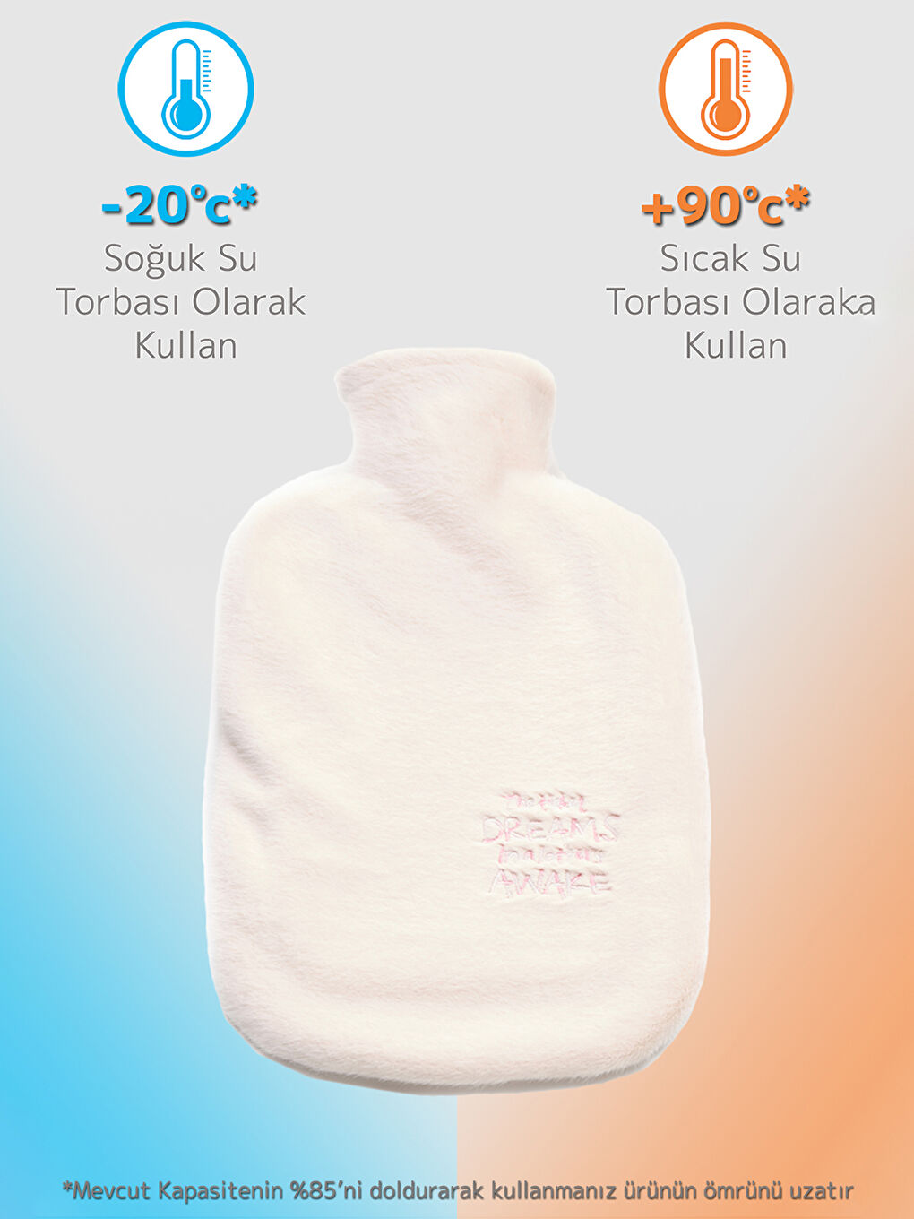 Yoyoso Yün Kılıflı Sıcak Su Torbası Termofor 2000 ml 33x21 cm-4